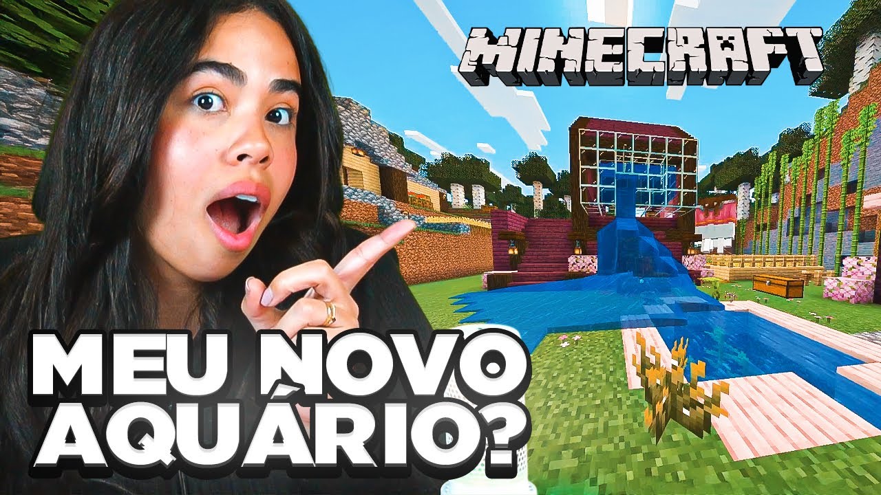 CRIANDO MEU AQUÁRIO NA CASA ROSA NO MINECRAFT 