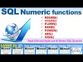 Sql numeric functions demo round ceiling floor rand power abs sign live query