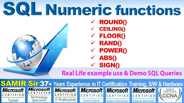 SQL NUMERIC Functions Demo Round, Ceiling, Floor, Rand, Power, Abs, Sign Live Query
