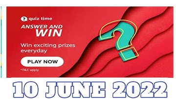 Amazon Funzone Quiz Answers Today| 10 June 2022 |Daily Quiz Time
