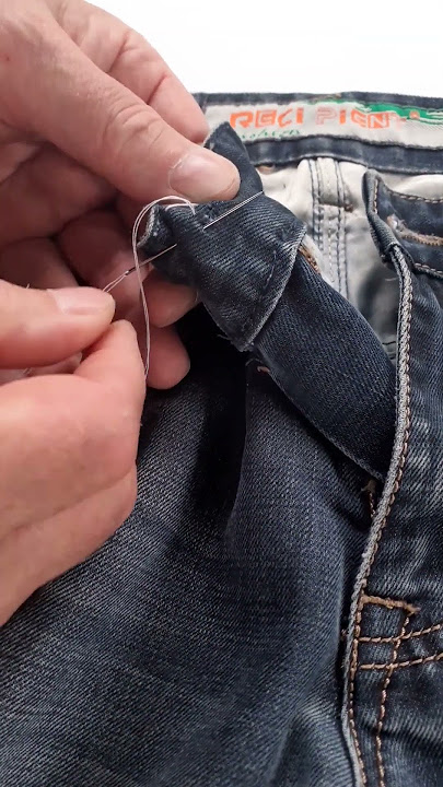 Button came off my jeans and I'm not very good as sewing so I couldn't make  the hole smaller. : r/thereifixedit