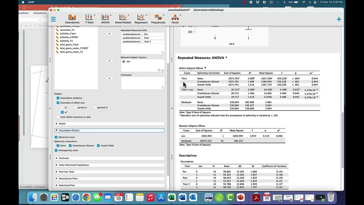 Mixed ANOVA in JASP YouTube