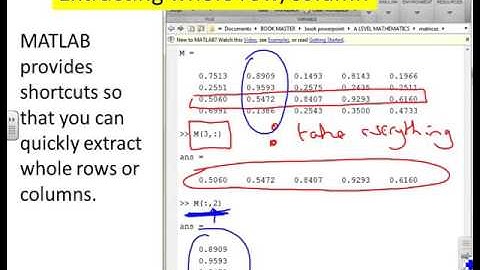 Matrices 4 - use of MATLAB.