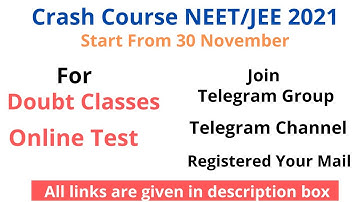 Crash Course NEET/JEE 2021 | How to Join Telegram Group, Telegram Channel | How to Give Online Test