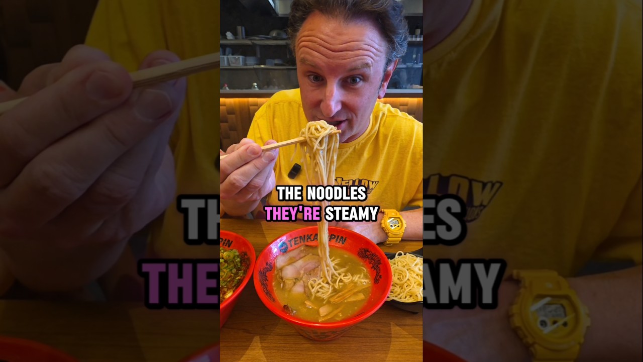 Eating Chicken Ramen at Tenkaippin LA