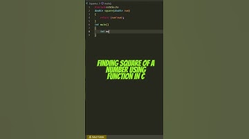 Finding square of a number using FUNCTION IN C