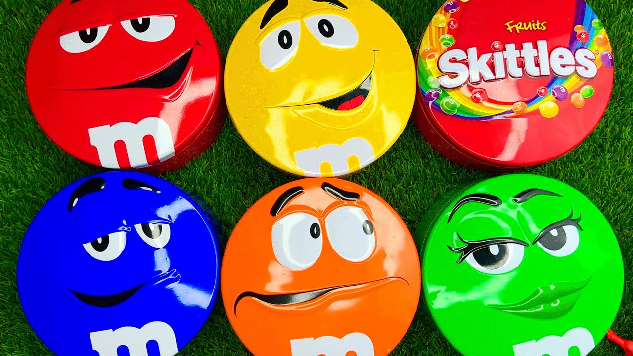 5 Minutes Satisfying Video with Rainbow M&M'S Candies Unpacking From Glossy Containers ASMR Surprise