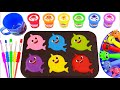 Satisfying Video l DIY How to Make 6-Color Rainbow Shark Slime with Sprunki Lollipops & Beads | ASMR