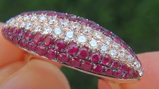 Certified Jewelry Natural Red Ruby Diamond 14k Rose Gold Cocktail Ring - C383 Net Worth