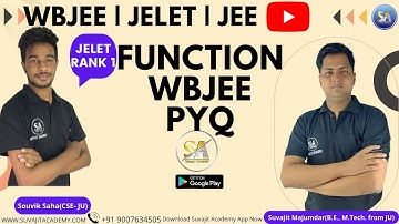 Math Function WBJEE PYQ 2016-2018 Solution Part 2 by Souvik Saha JELET Rank 1 | JEE (M & A) | WBJEE