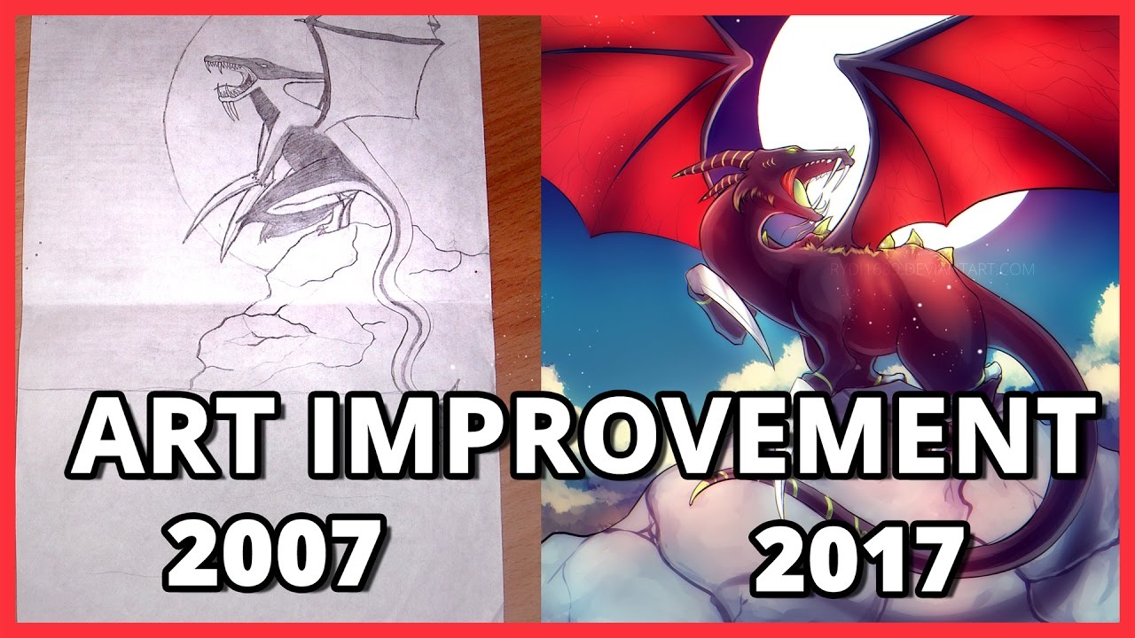 DRAW THIS AGAIN CHALLENGE | DRAWING A DRAGON AFTER 10 YEARS | ART ...