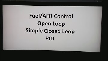 Open and Closed Loop AFR Control