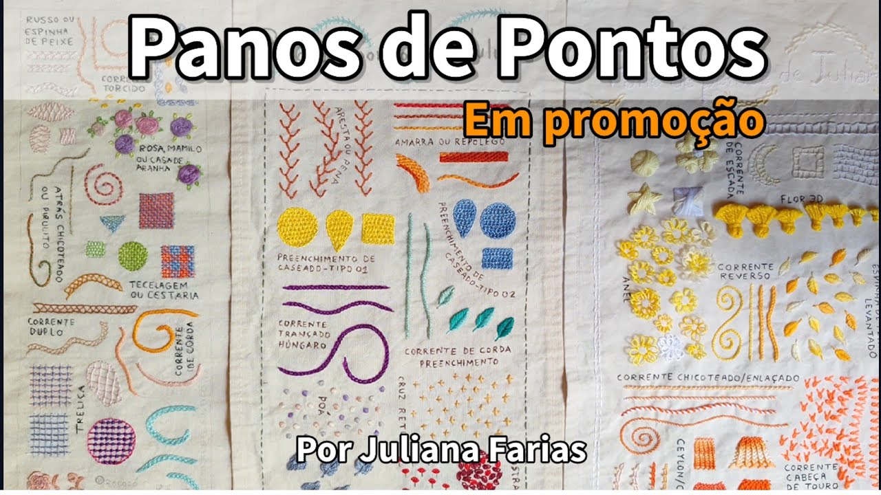PANOS DE PONTOS - 100 Pontos de Bordado Livre