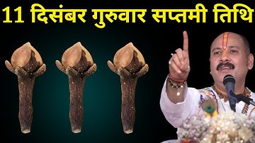 11 दिसंबर गुरुवार सप्तमी तिथि वाले दिन 3 लौंग वाला उपाय जरूर करें बनोगे करोड़पति। Pradeep mishraji