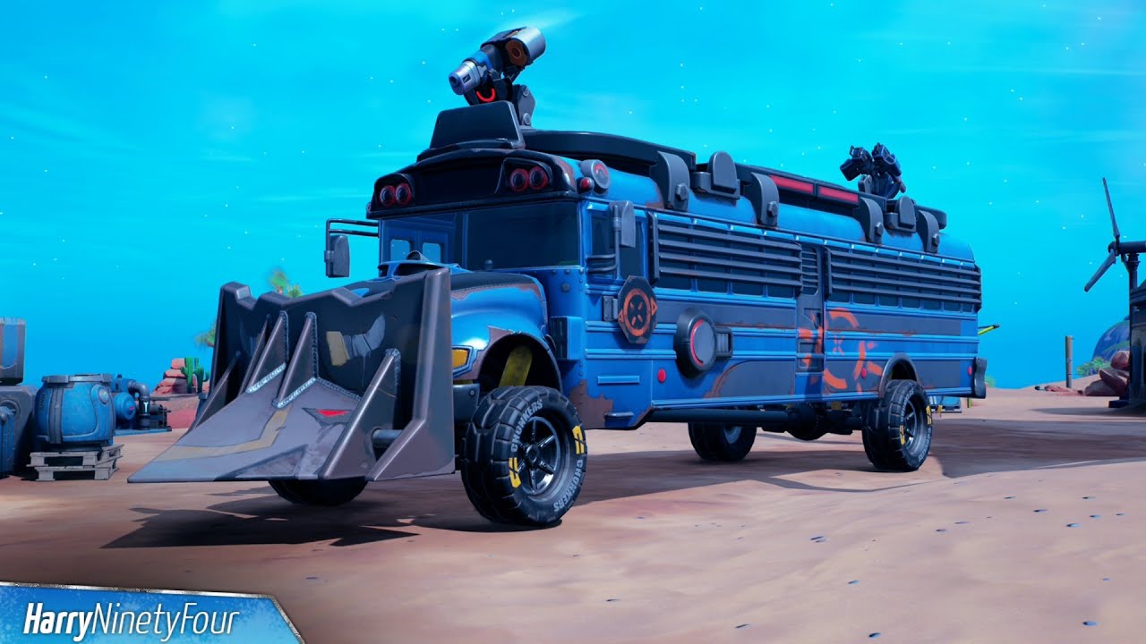 Destroy Road Barriers Using the Cow Catcher or Battle Bus Locations - Fortnite