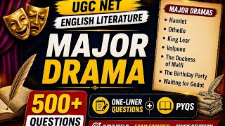 MAJOR DRAMA 500 One-Liner Questions + PYQs Marathon 🔥| UGC NET English Literature 2026