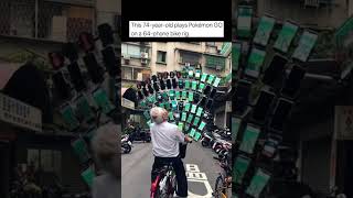 Old Man Plays Pokémon Go On 64 Phones