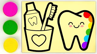 Sand Painting Dental Health + More Art Videos | How to Care Teeth &amp Creative Kids Fun