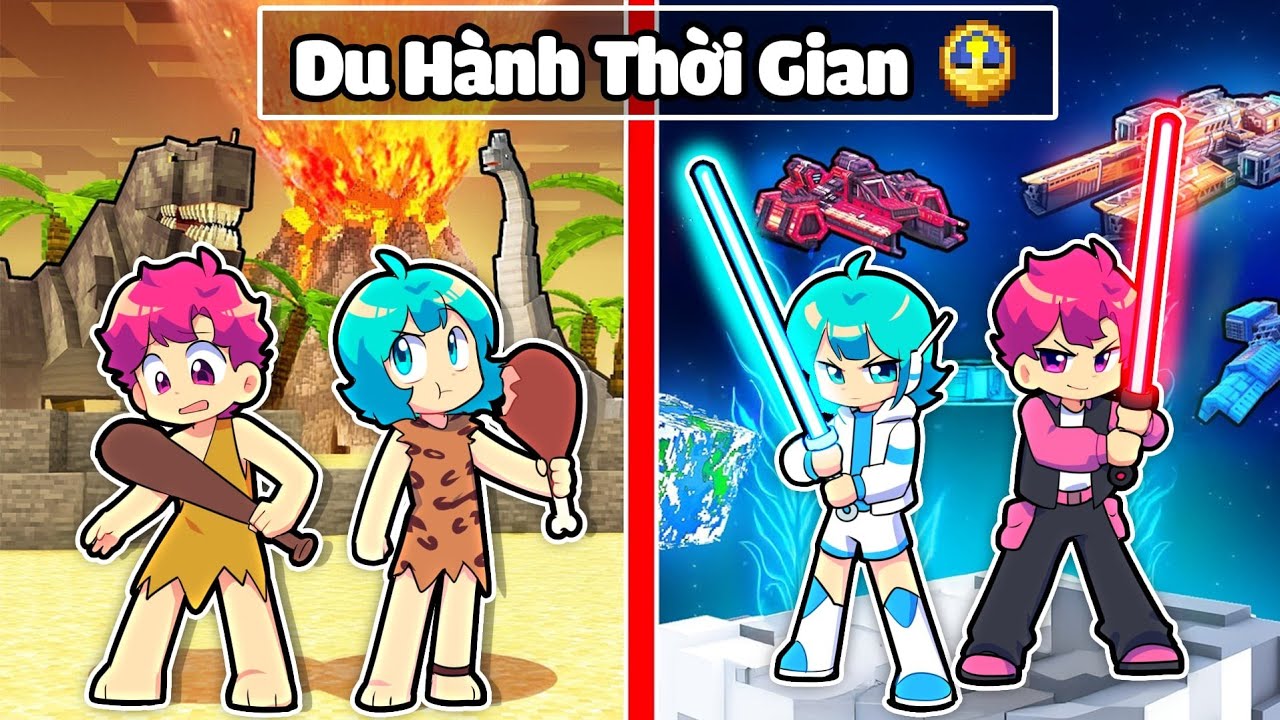 Hiha Thử Thách 24H DU HÀNH THỜI GIAN Trong Minecraft 🤩🤣