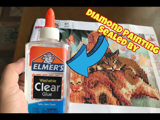 Diamond Painting Sealed - Using Elmer's Washable Clear Glue 