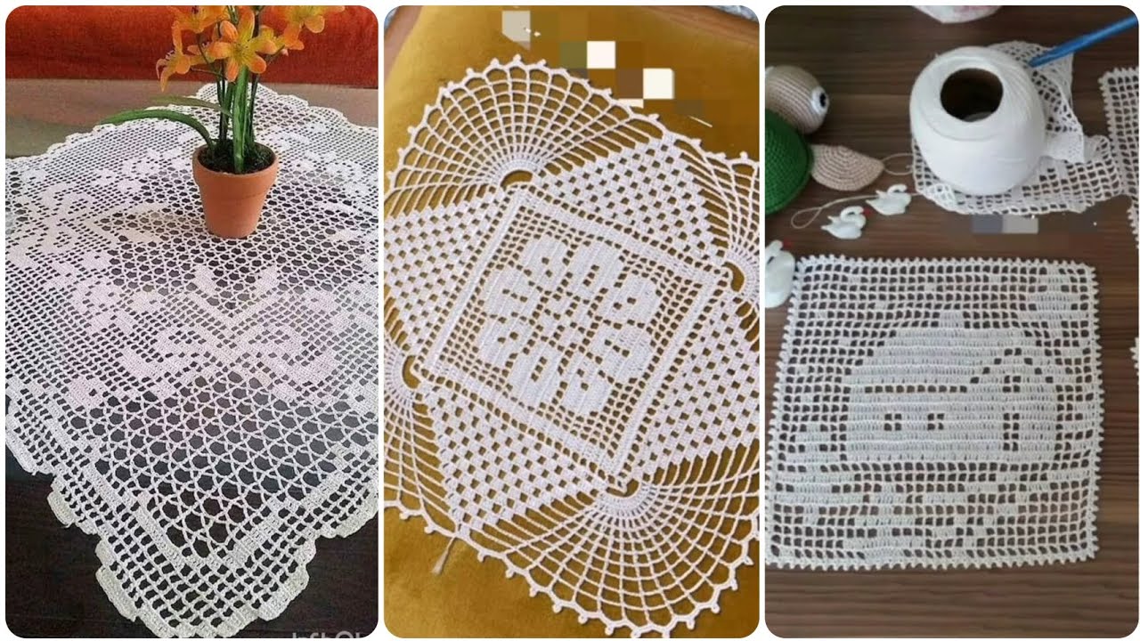 100 Square Crochet Fillet Table Runners ideas #crochet #fashion #trending 