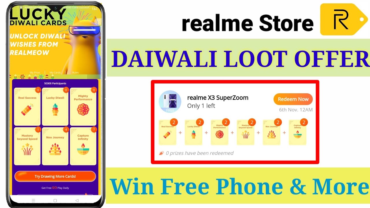 Realme Store | Diwali New loot offer Collect Card and Stand chance to win | Realme phone & More