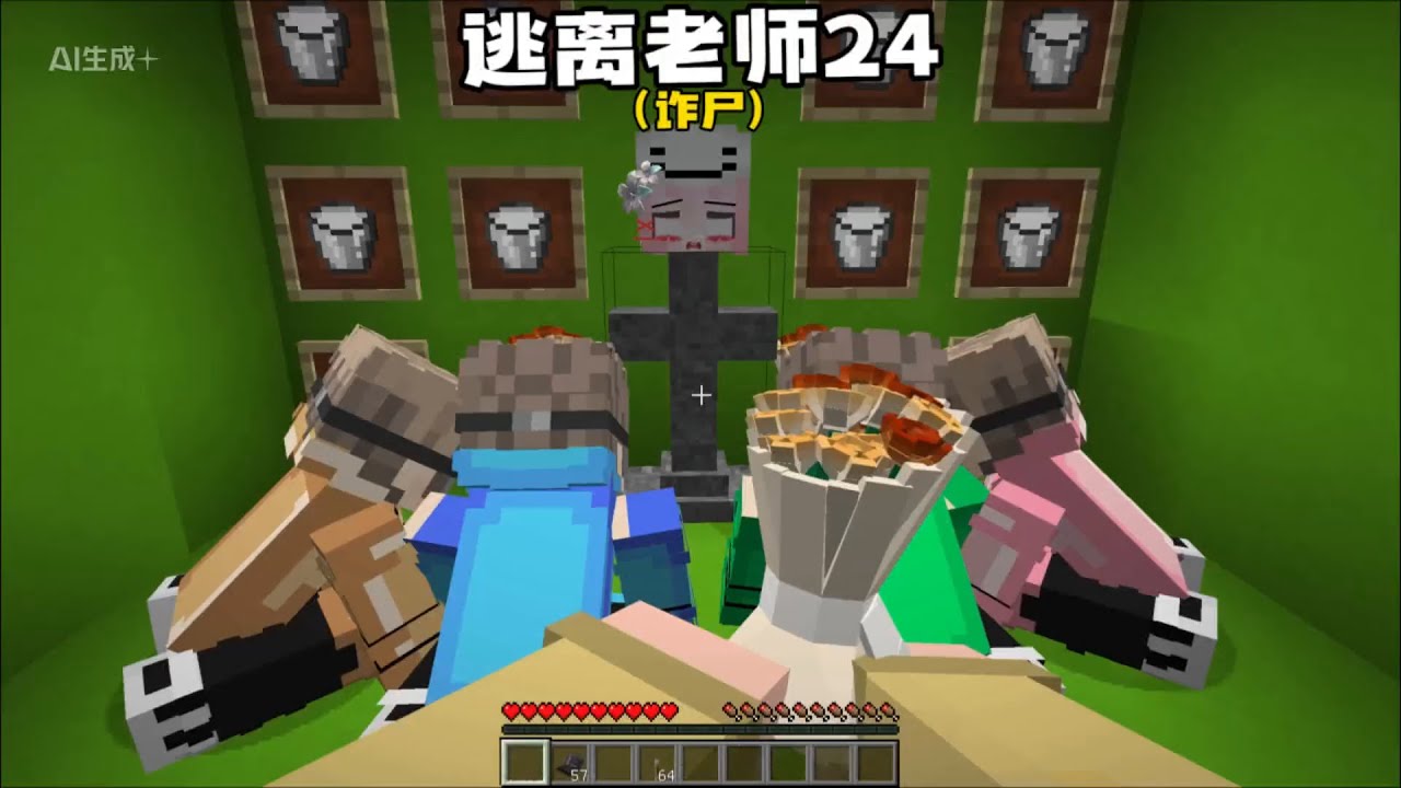 我的世界：逃离老师24清华麻麻诈尸还替我教训了清华小队#我的世界