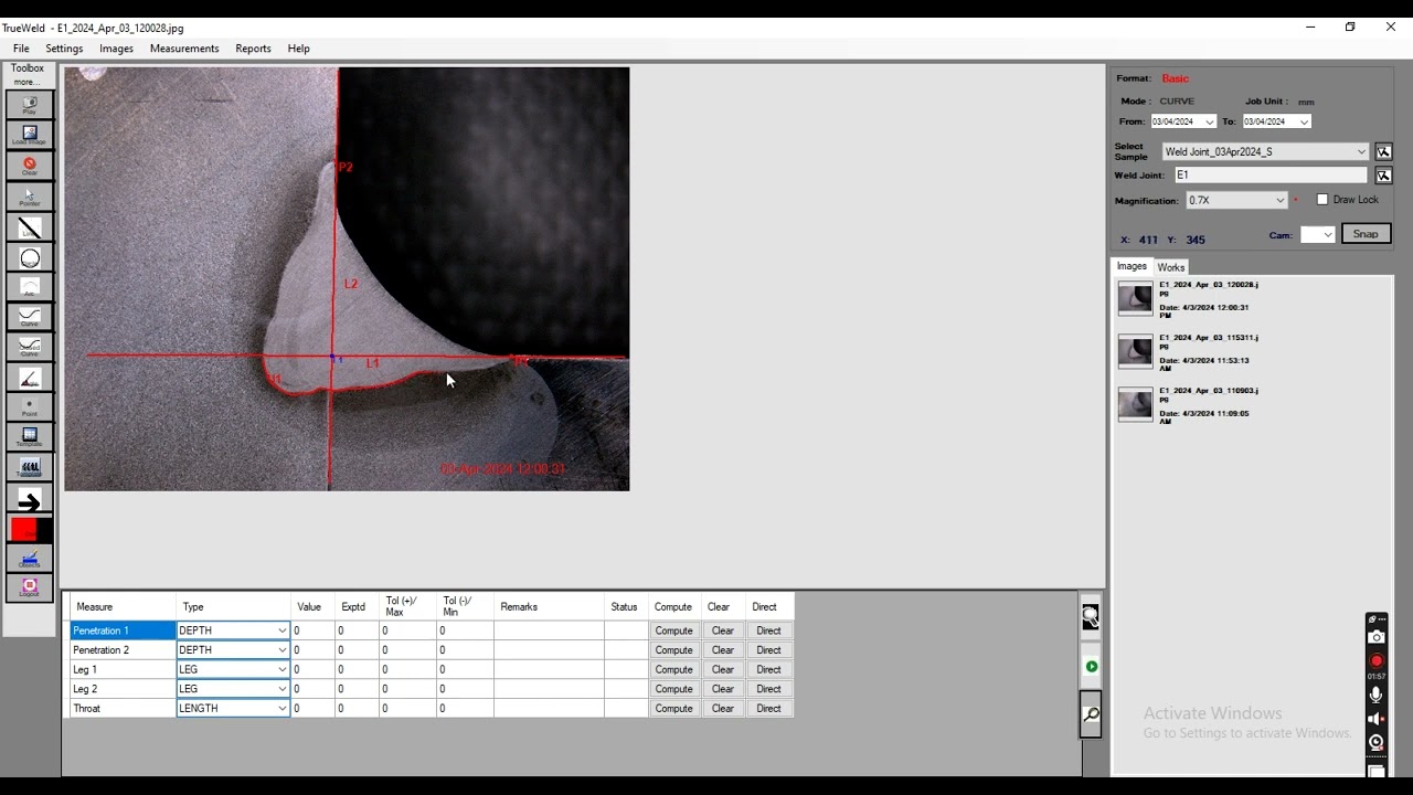 Weld Penetration Measurement