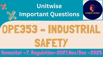 🦺 OPE353 – Industrial Safety Important Questions | Tamil | NOV/DEC 2025 | Anna University R-2021