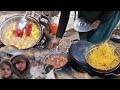 Nomad shansa cooks delicious food for two children
