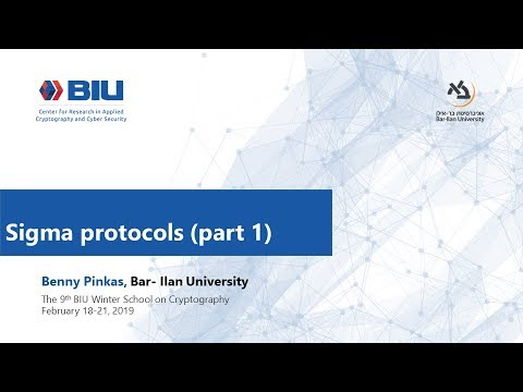 Sigma Protocols (part1) - Benny Pinkas