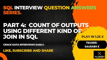 Part 4: Count of Records using Different joins in SQL | SQL Interview Query to find count of records