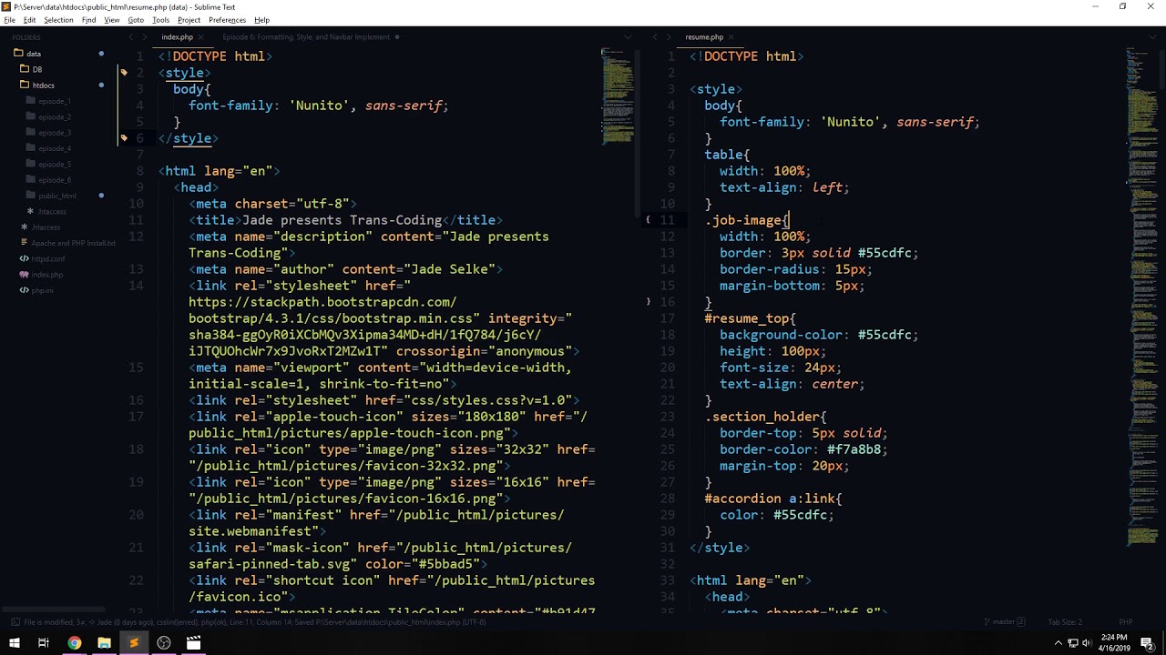 Nav Code Style Bootstrap Navigation Bar and Code style tips and tricks with Sublime ...