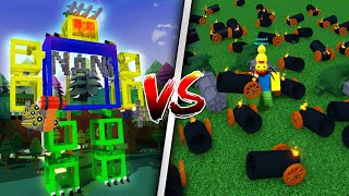 Weaponized Robot Vs Cannons - Roblox Build a Boat For Treasure