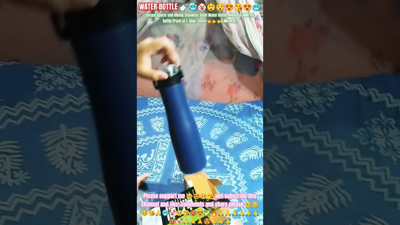 pexpo Sports and Hiking Stainless Steel Water Bottle, Monaco1000 ml Bottle (Pack of 1,Blue, Steel)😍😘