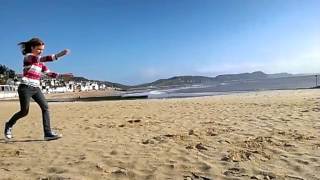 Slow Motion Cartwheel On Beach