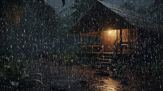 Overcome Stress and Fall Asleep Immediately with the Sound of Heavy Rain in the Night Forest