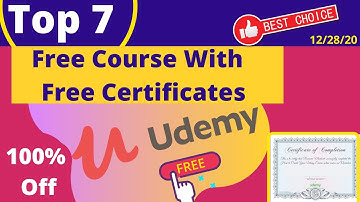 Udemy Top 7 Udemy Free Course With Free Certificate | Udemy 100% Off | Udemy Free Coupon