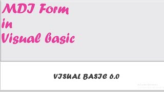 MDI Form in Visual Basic| visualbasic tutorial for beginners2021|Simple 2 Learn|tamil