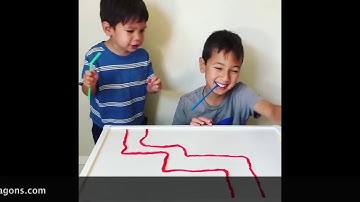 Racing Pom Pom Balls - Motor skill development activity for preschoolers - Home learning activity