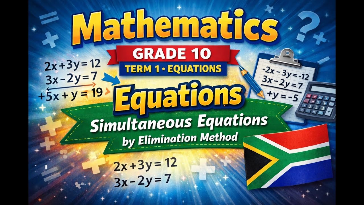 Mathematics Grade 10 Equations - Simultaneous Equations by Elimination ...