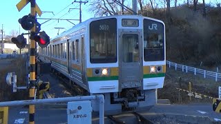 【213系】JR飯田線 大田切駅に普通電車到着