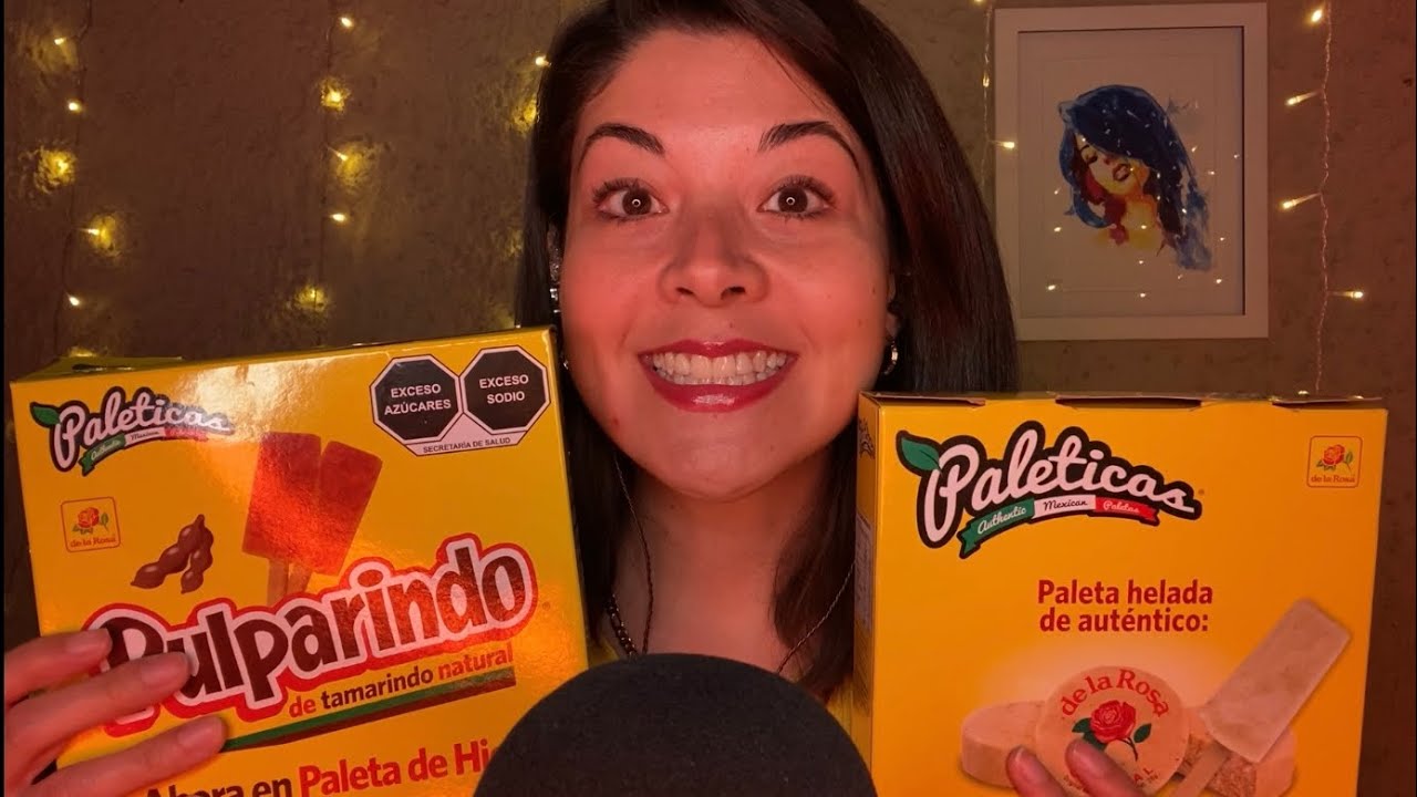 ASMR MUKBANG 🐷 🇲🇽 : Probando paletas de hielo sabor Pulparindo y Mazapán 🤤🧊| Whispered | ASMar