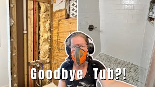 Hello Shower! I Turned Our Bath/Tub Into a Shower & Saved Thousands DIY Bathroom Renovation