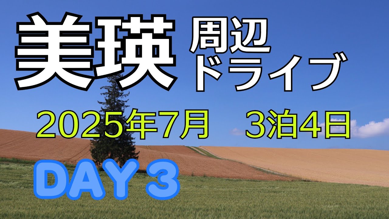 【北海道旅行】美瑛周辺ドライブ　2025年7月　3泊4日　DAY3　美瑛の丘めぐり　パッチワークの路　パノラマロード　美瑛放牧酪農場　ジェットコースターの路