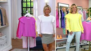 Candace Cameron Bure French Terry Ruffle Shoulder Sweatshirt on QVC