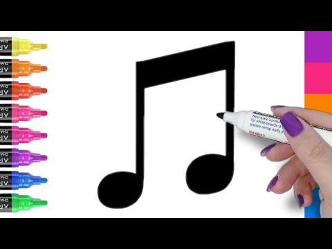 How to draw music symbol step by step / draw music notes for beginners