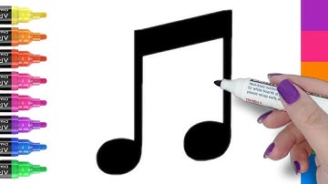 How to draw music symbol step by step / draw music notes for beginners