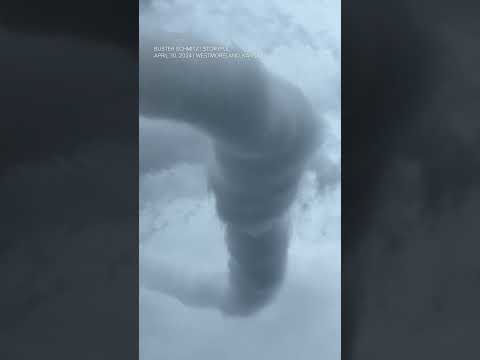 Kansas man captures rare angle of funnel cloud spiraling into sky
