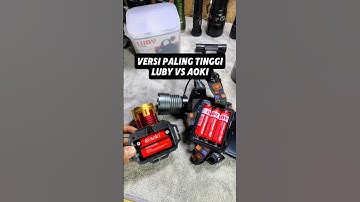 Mana SENTER KEPALA PALING TERANG DAN TAHAN LAMA? LUBY 100W VS AOKI 90W #senterkepala #lampu #shorts